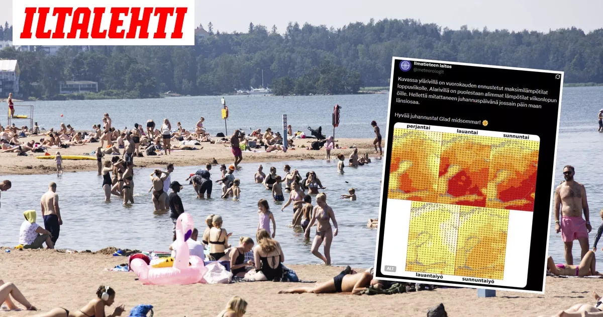 Suomi paahtuu juhannuksena – Uskomaton kuva Ilmatieteen laitokselta
