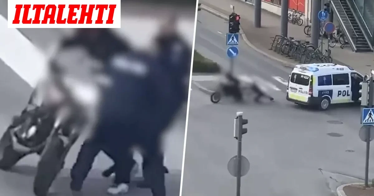Poliisin villi pyörähdys tallentui videolle – Sitten heilahti pamppu