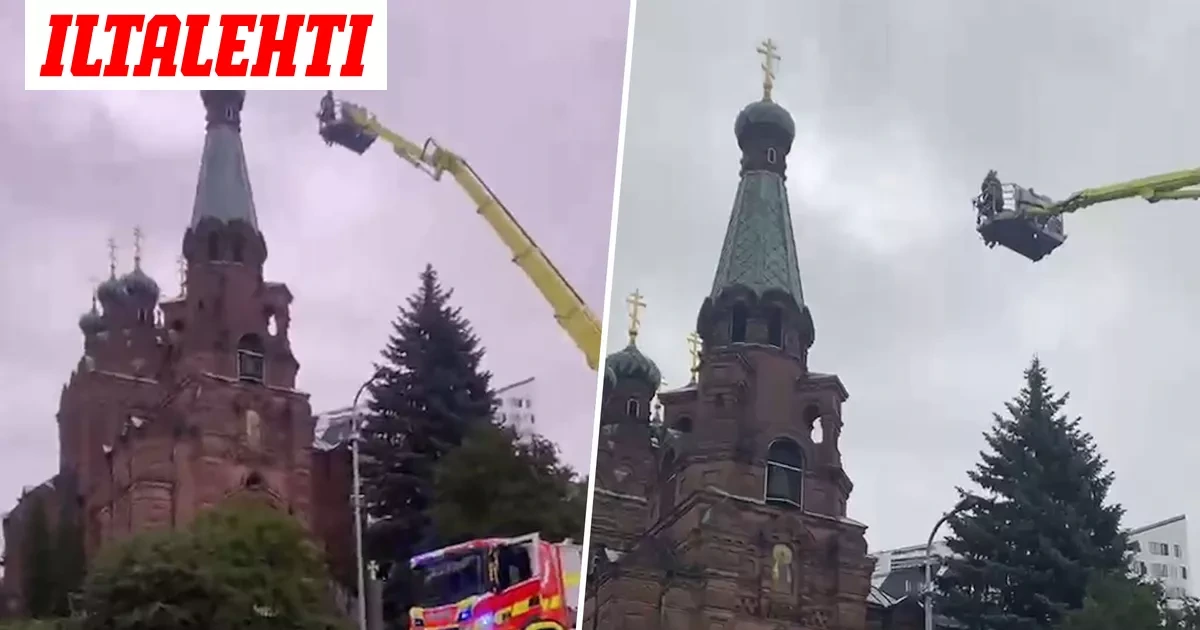 Hurja tilanne Tampereella: Salama iski kirkkoon