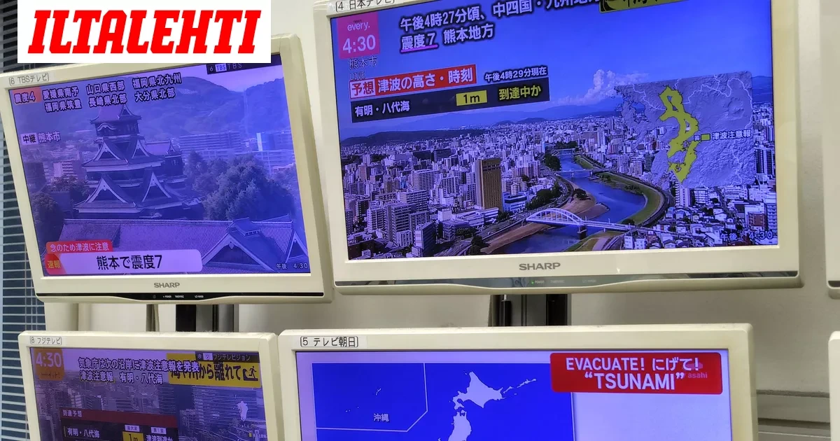 Japanissa voimakas maanjäristys – Tsunamivaroitus annettu