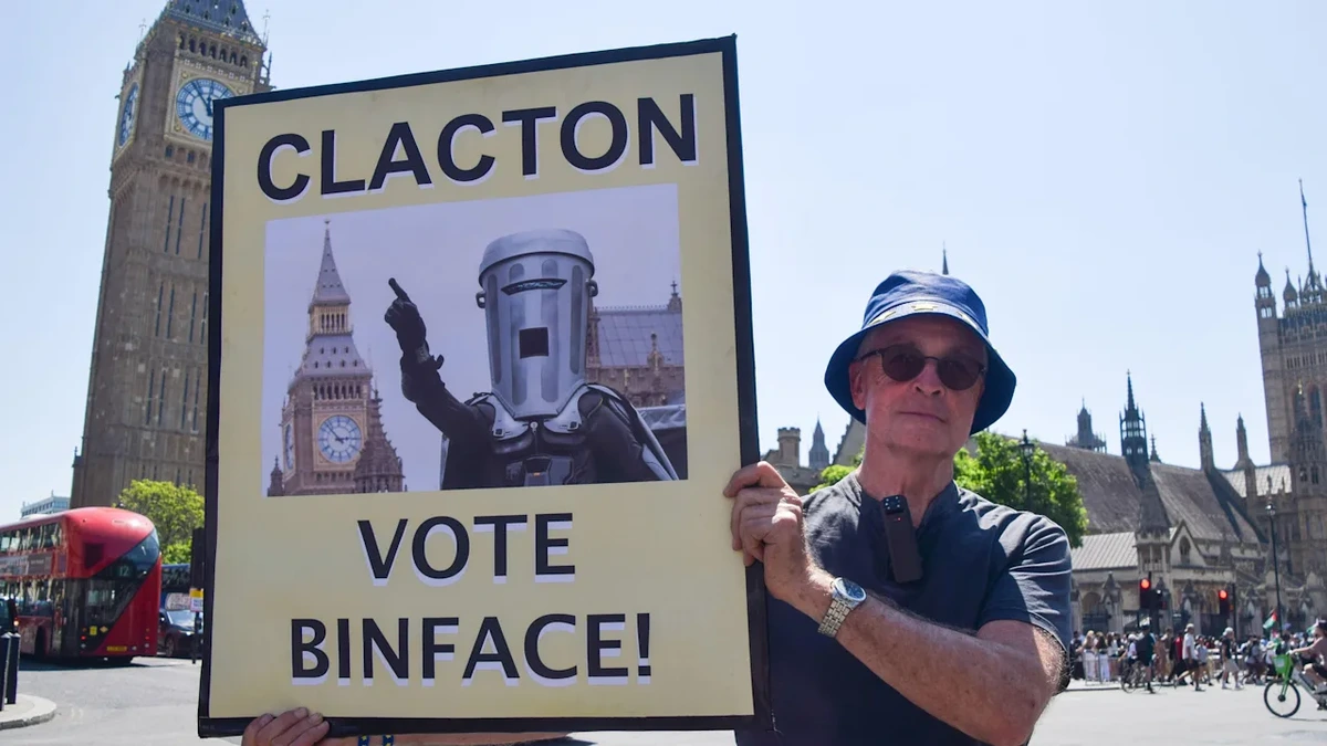 Mülltonne gegen Nigel Farage: Briten wollen Count Binface ins Parlament wählen