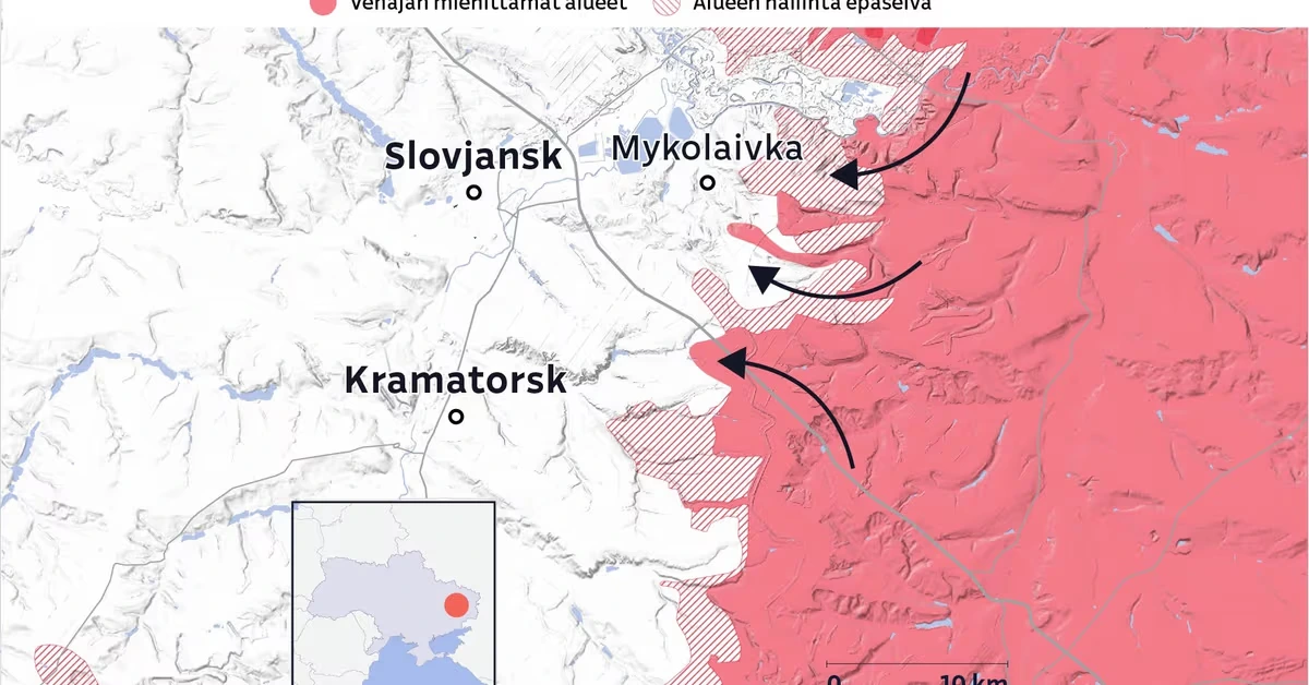 Donetskin taistelun polttopisteessä on nyt Mykolaivkan pikkukaupunki