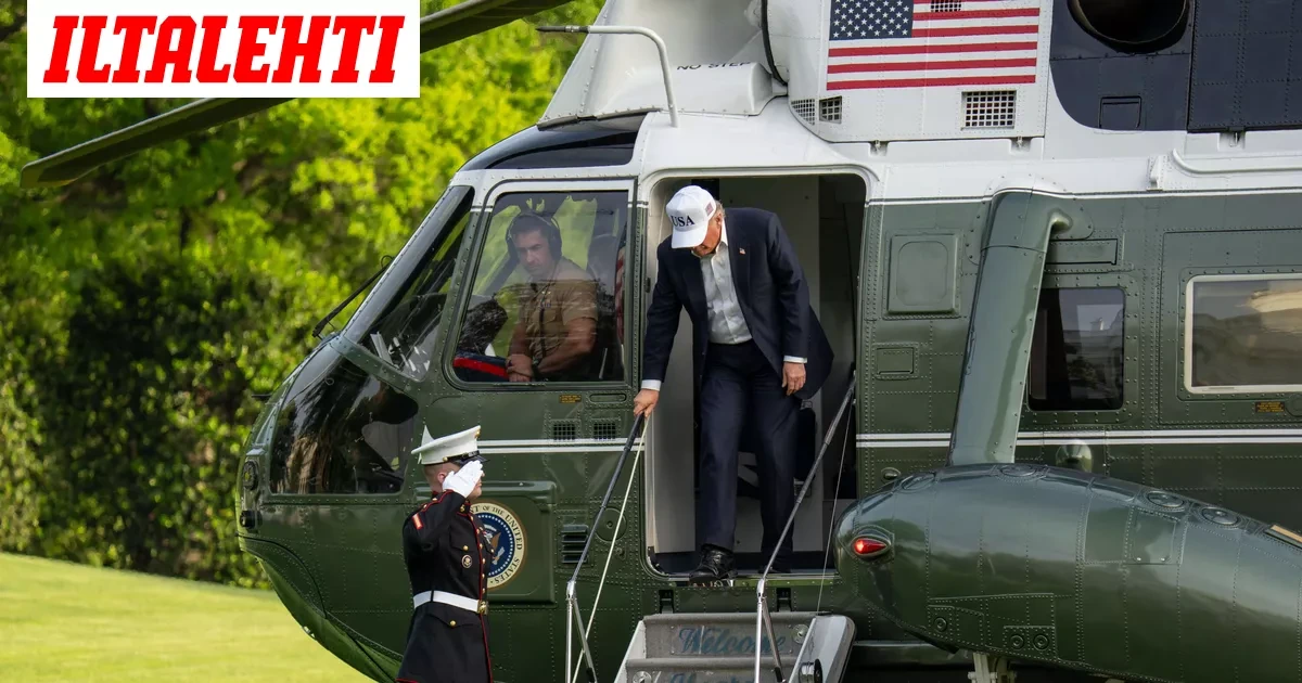 Uhkaava tilanne helikopterilennolla – Trump kyydissä