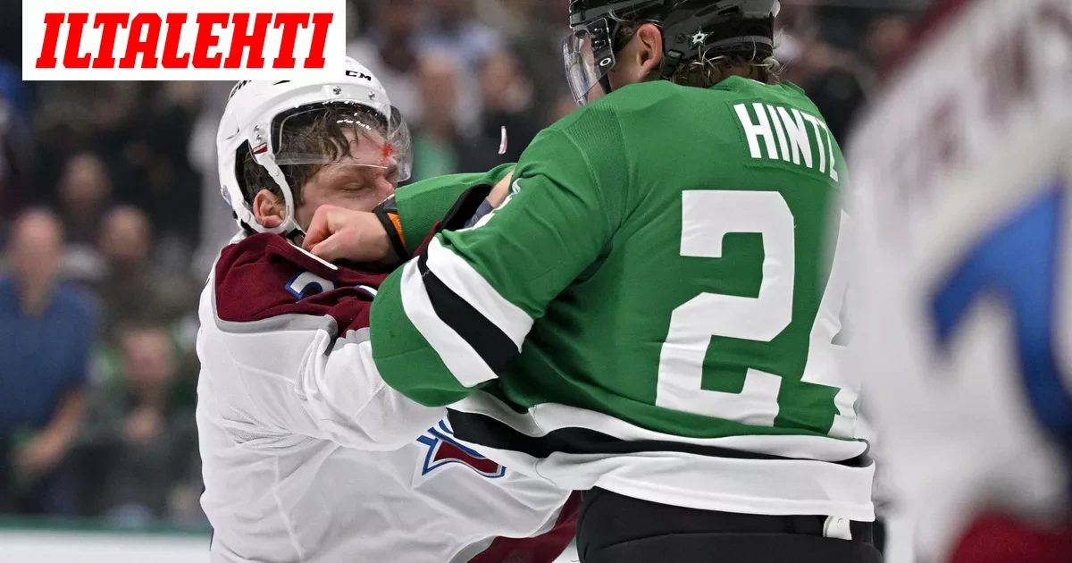 Roope Hintz tappeli NHL:ssä – Supertähti Nathan MacKinnon vertavuotavana pihalle